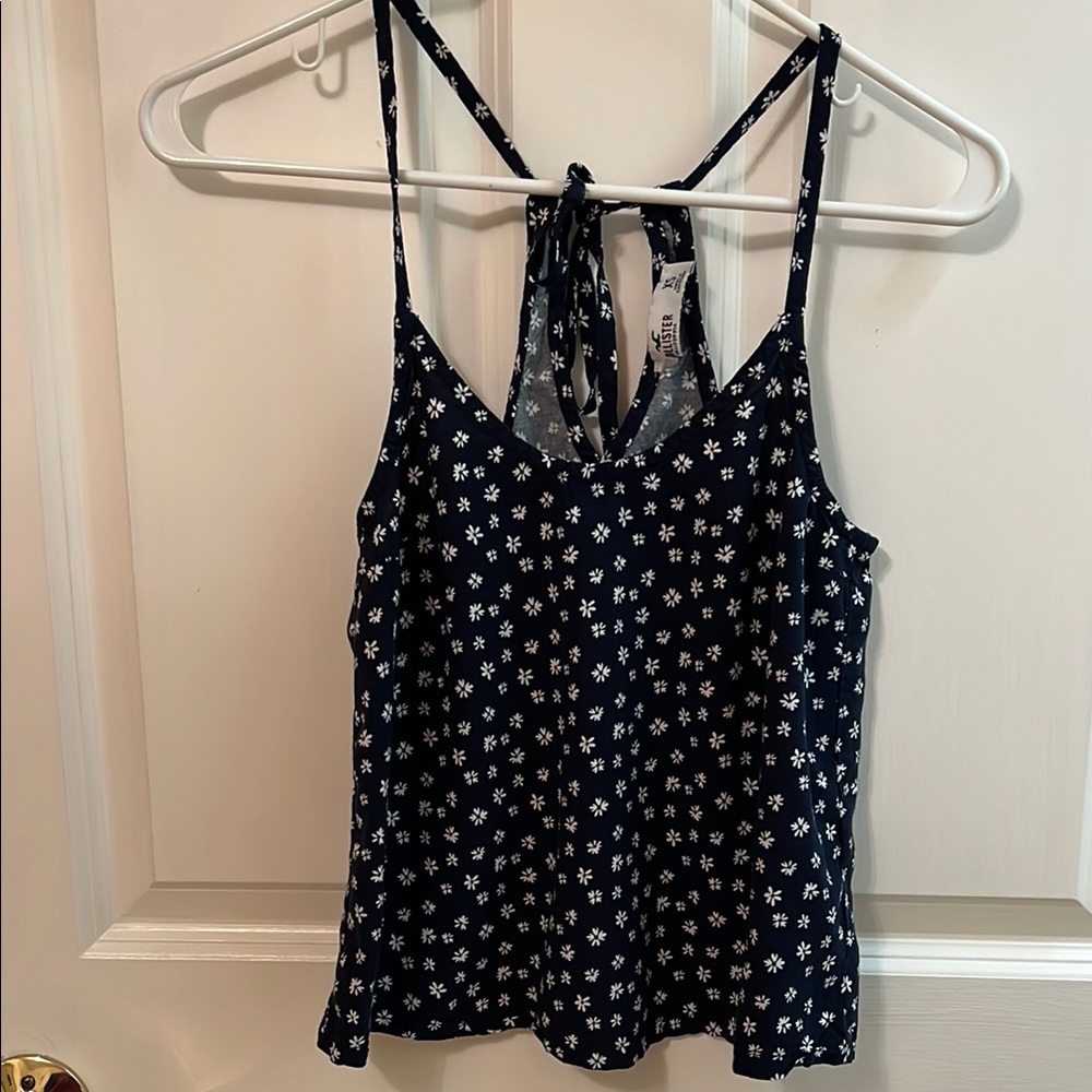 Floral Navy Blue Women's Tank Top